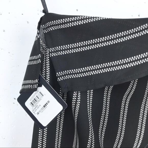 Halogen One Shoulder Ruffle Stripe Blouse Black Sm - Picture 9 of 11